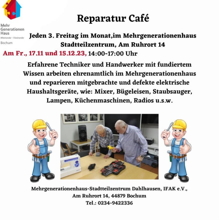 Reparatur Café im Mehrgenerationenhaus