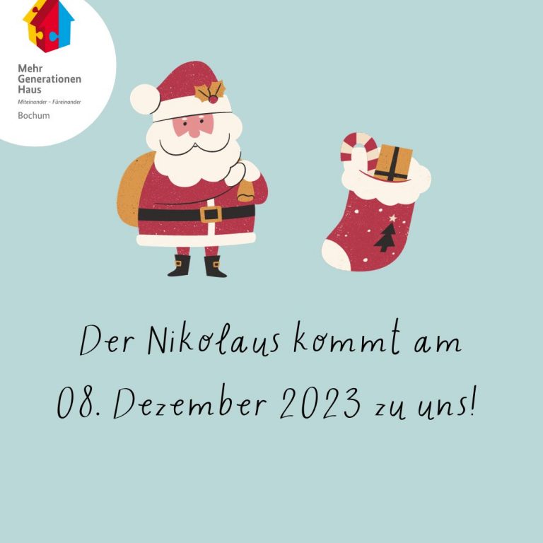 Nikolausfeier am 08.12.2023 ab 15:00 Uhr im Mehrgenerationenhaus Bochum